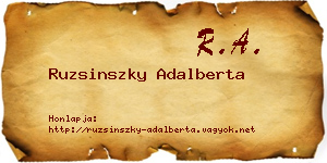Ruzsinszky Adalberta névjegykártya